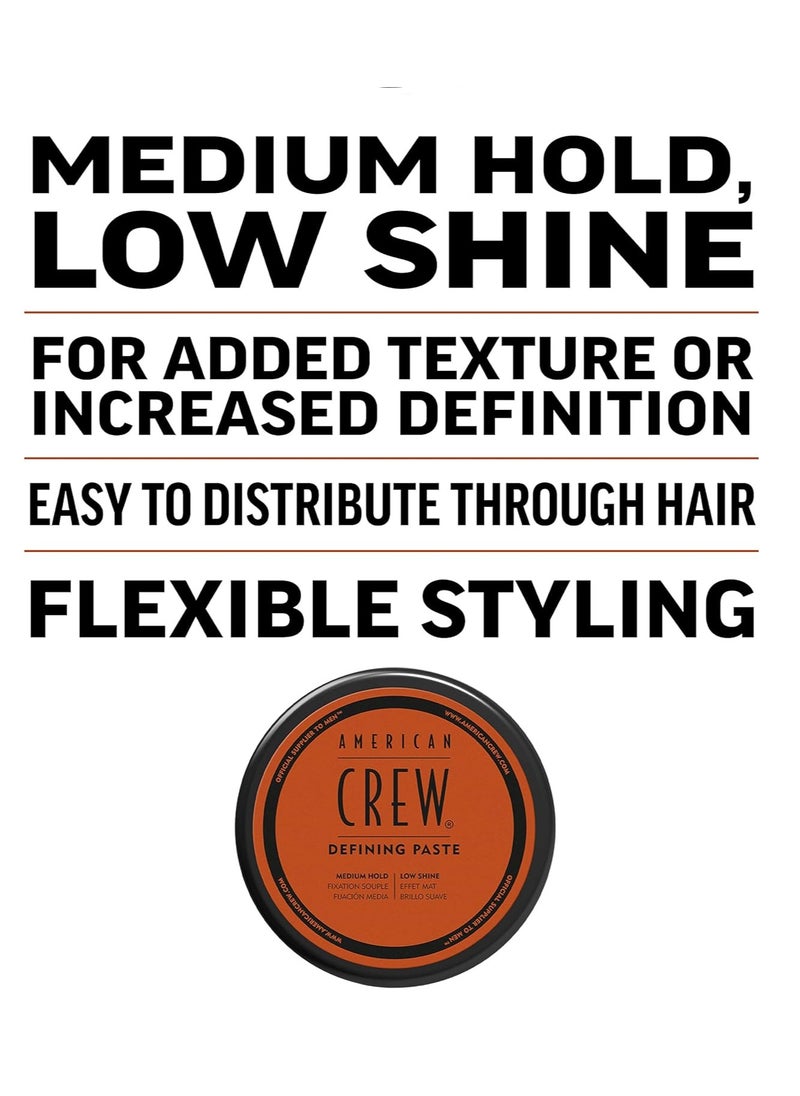 AMERICAN CREW American Crew Men's Hair Defining Paste by, Like Hair Gel with Medium Hold Hair Gel & Low Shine  - Image 5