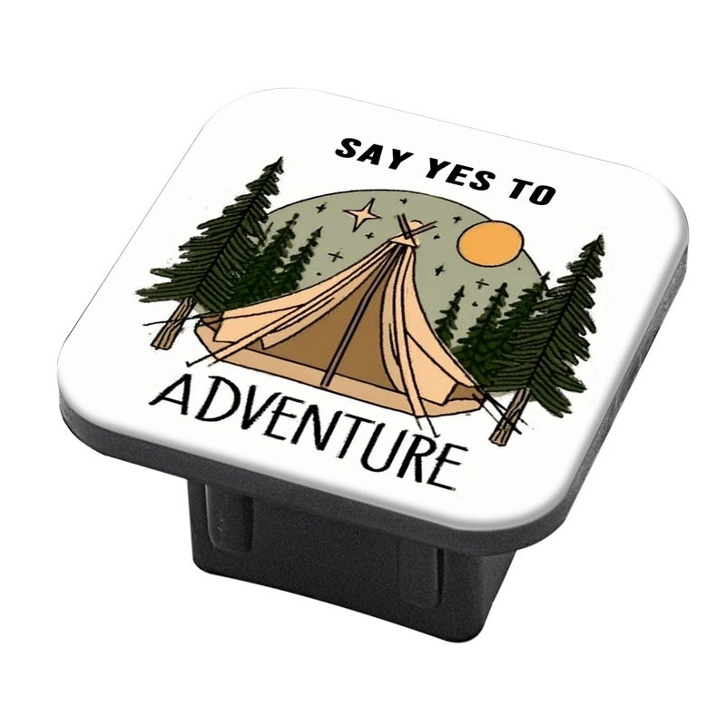 PATBIXES Hitch Cover Fits for 2Inch HitchSay Yes to Adventure Trailer Hitch Cover Tube Plug InsertCar Exterior Accessories Receiver Tube Hitch Plug - Image 3