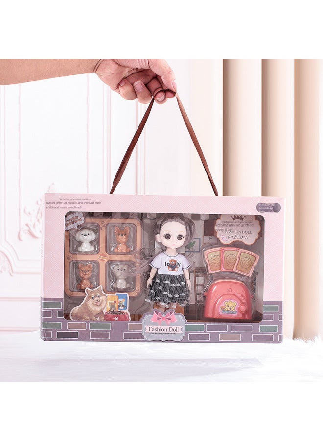 Women's Barbie Princess Doll Gift Box Children's Girl Doll Set Girls Toy Dolls Outfits Changeable Dress Up Dolls For Girls-Color: Red Purple Doll Gift Box - Image 3