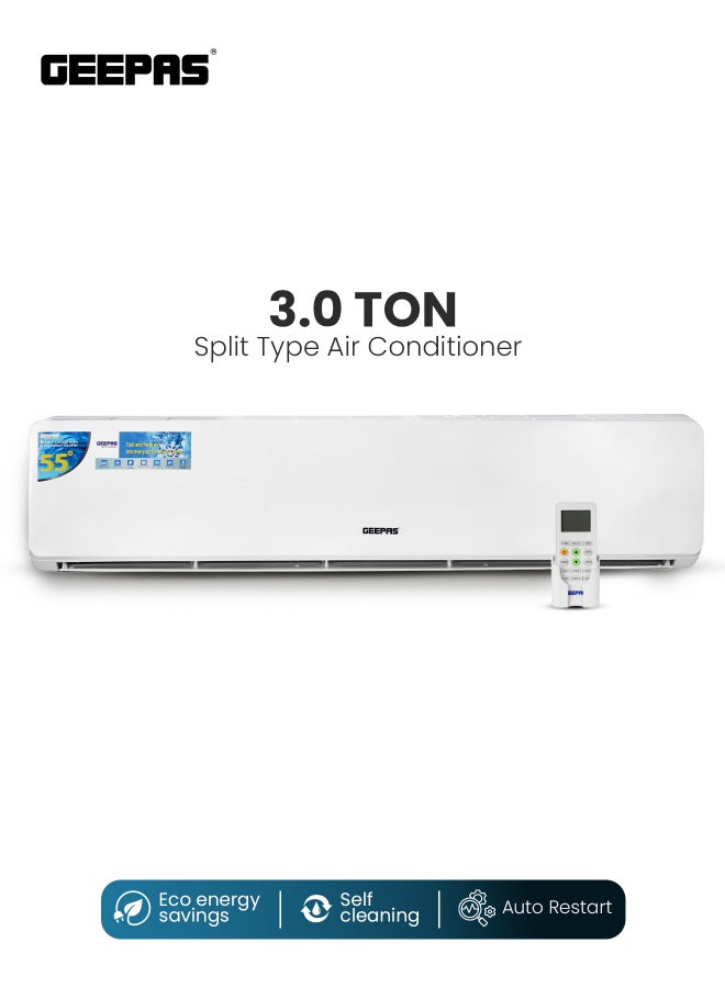 GEEPAS 3.0 TON Split Air Conditioner LED Display, 4D Airflow, with Auto Restart Function and Golden Fin Technology Ideal for Home and Office Hotel Rooms, Lounges, Reception Areas, etc. 5 Years Compressor Warranty 4230 W GACS3625CUE white - Image 1