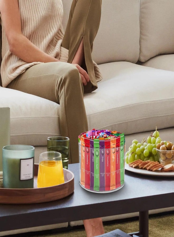 HALAGAS Drink Packet Organizer Drink Mix Organizer Water Packet Organizer Water Flavor Packet Organizer Lazy Susan Organizer for Drink Mixes Rotating Storage for Drink Mixes Necessities（Small Size） - Image 5
