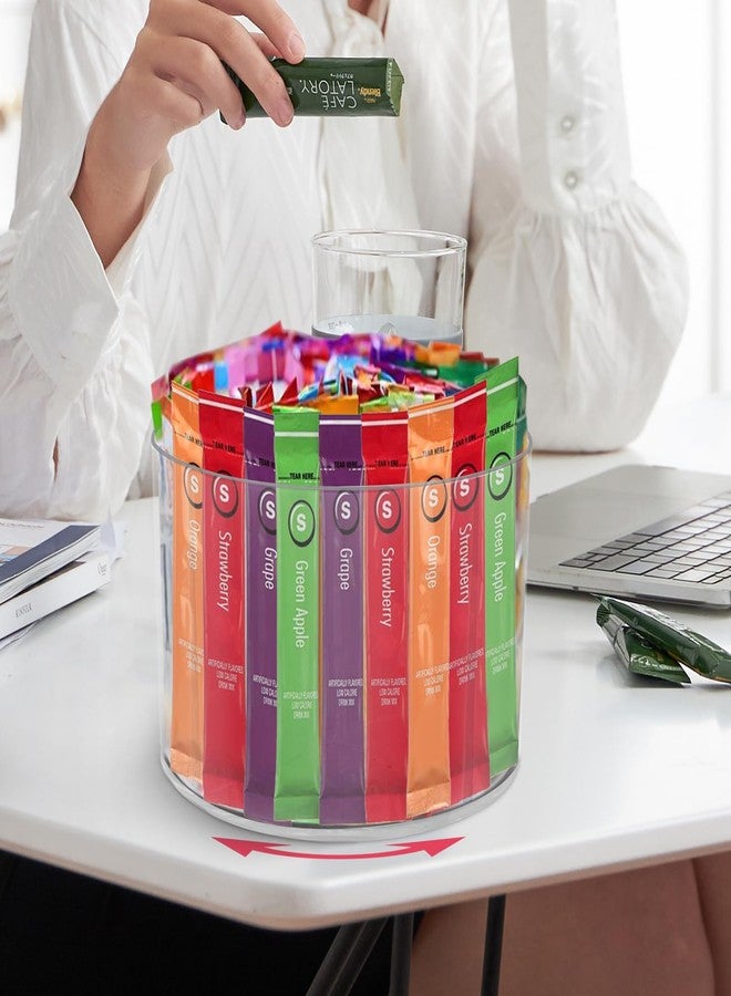 HALAGAS Drink Packet Organizer Drink Mix Organizer Water Packet Organizer Water Flavor Packet Organizer Lazy Susan Organizer for Drink Mixes Rotating Storage for Drink Mixes Necessities（Small Size） - Image 4