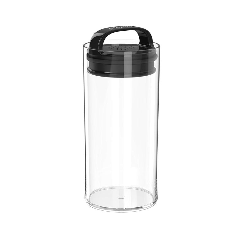 Prepara Evak Fresh Saver SmallTall Airless Canister with Black handle 105 Quart Clear