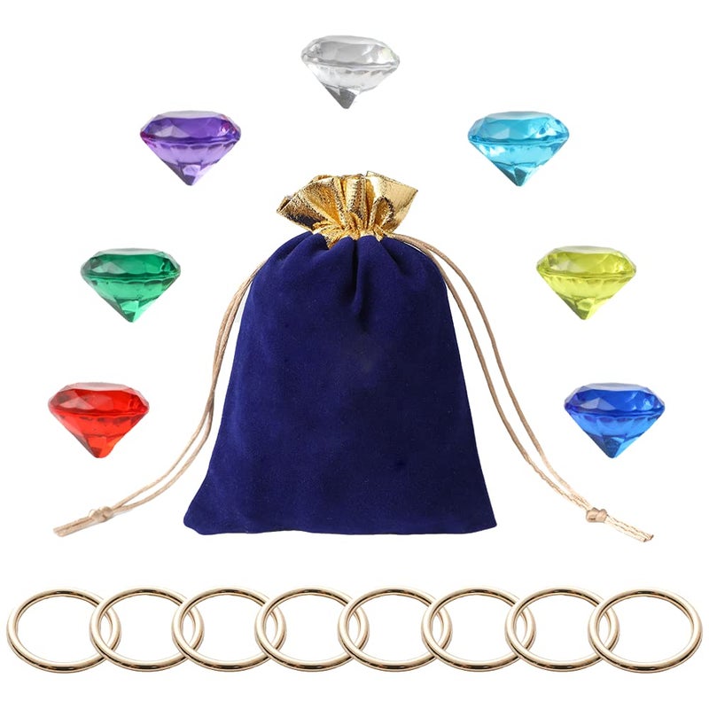 CORODER Blue Hedgehog Bag Include Acrylic Diamond Gems Gold Power Rings Birthday Party Favor Supplies Decoration For Kids Party. - Image 5