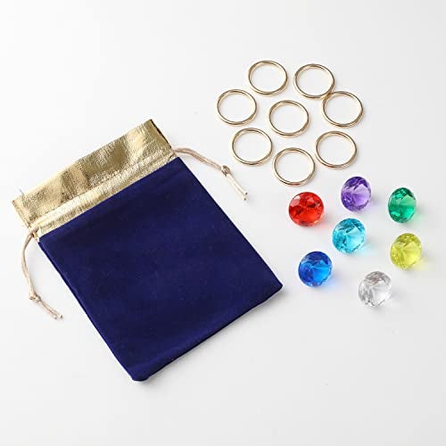 CORODER Blue Hedgehog Bag Include Acrylic Diamond Gems Gold Power Rings Birthday Party Favor Supplies Decoration For Kids Party. - Image 3
