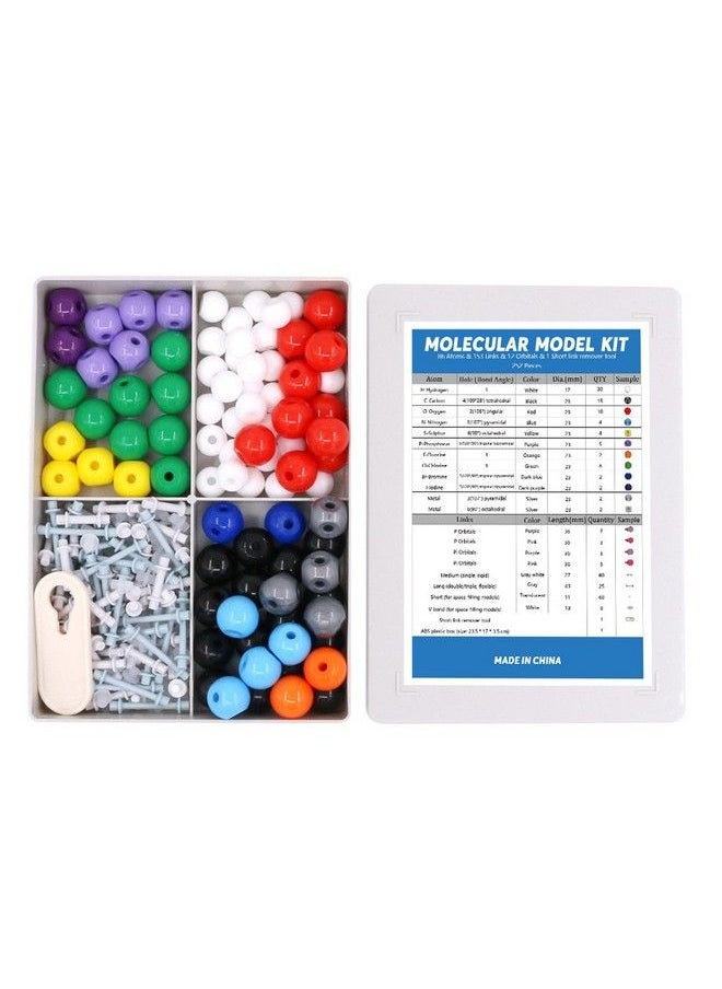 Swpeet 252 Pcs Molecular Model Kit For Inorganic & Organic Molecular Model Teacher And Student Kit  86 Atoms & 153 Links & 12 Orbitals & 1 Short Link Remover Tool  - Image 5