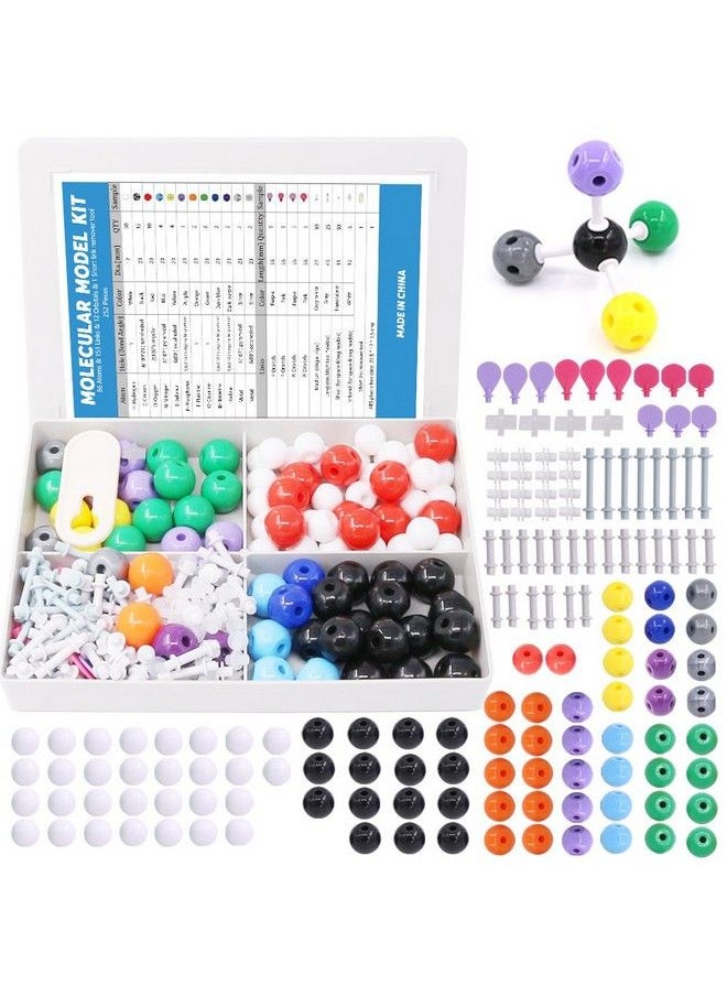 Swpeet 252 Pcs Molecular Model Kit For Inorganic & Organic Molecular Model Teacher And Student Kit  86 Atoms & 153 Links & 12 Orbitals & 1 Short Link Remover Tool  - Image 2