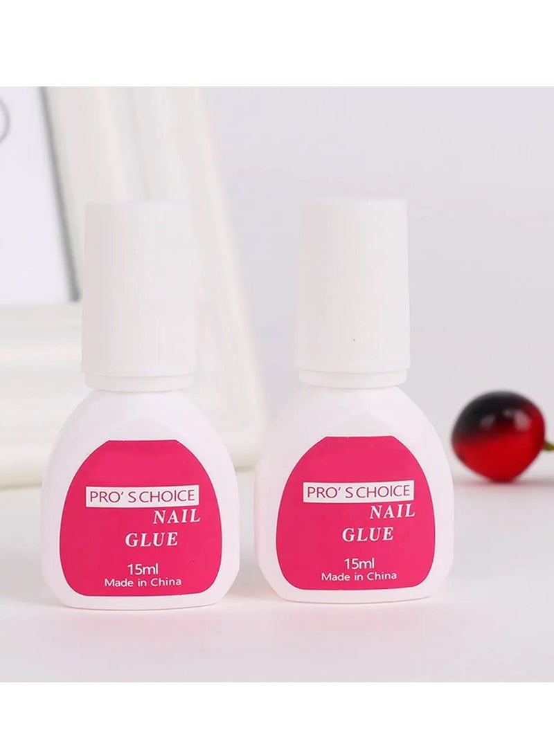 تشويس صمغ أظافر احترافي فائق القوة (عبوتان) - لاصق سريع الجفاف للأظافر المكسورة وتركيب الأطراف الصناعية. مثالي للصالونات وعشاق المانيكير." - Image 1