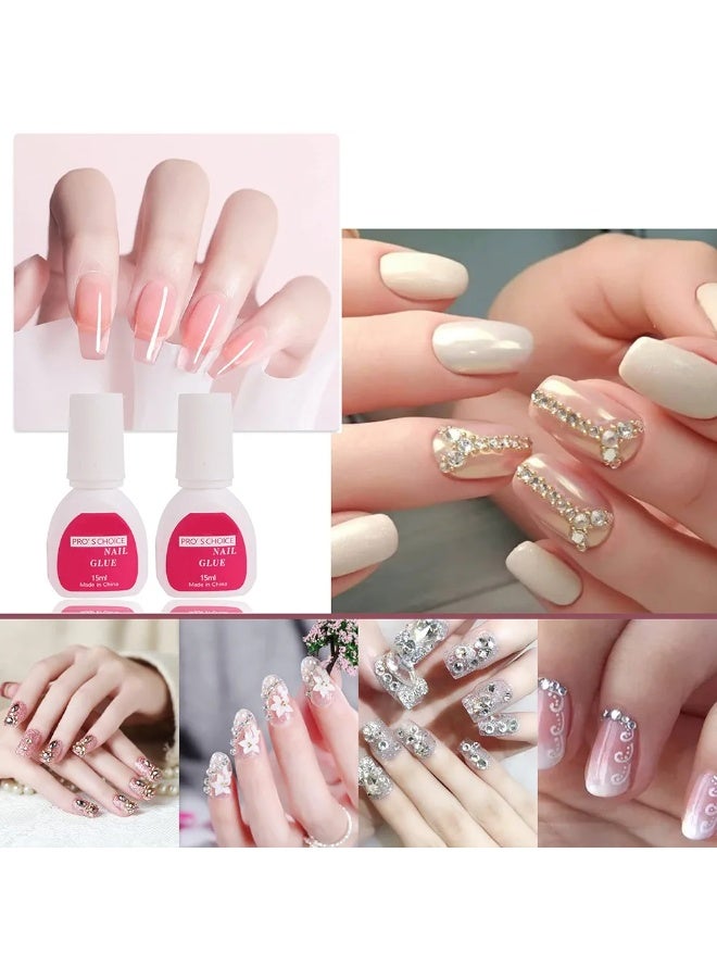 تشويس صمغ أظافر احترافي فائق القوة (عبوتان) - لاصق سريع الجفاف للأظافر المكسورة وتركيب الأطراف الصناعية. مثالي للصالونات وعشاق المانيكير." - Image 2