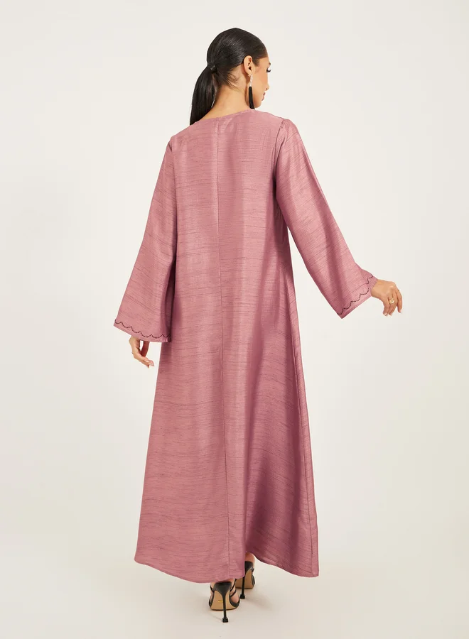 Styli Embellished V-Neck A-Line Jalabyia