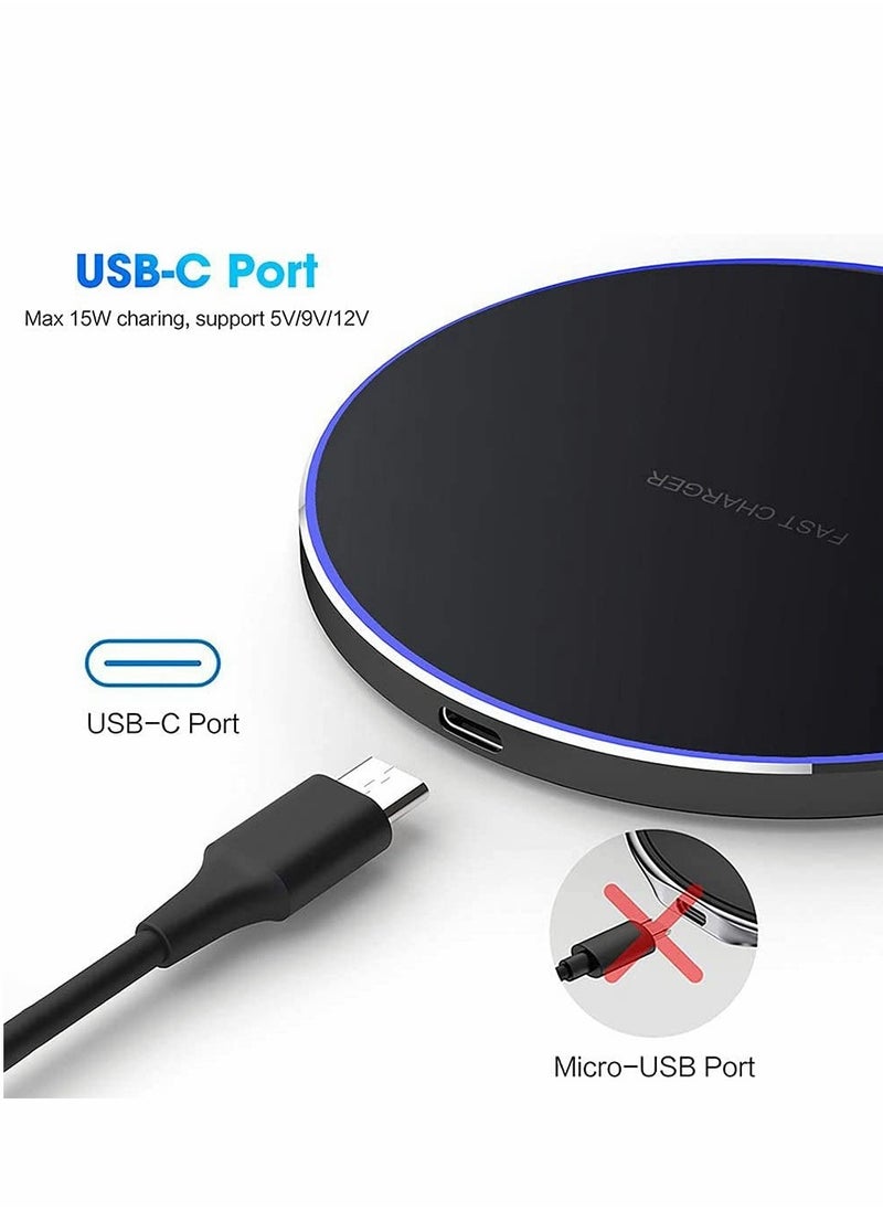 SYOSI 20W Max Fast Wireless Charging Pad Qi Certified for iPhone 13/12/SE/11/X Pro/2 15W Charge Mats Samsung S22/S21/S20/Note 20/10 Galaxy Buds/Buds+ (20W-Black)  - Image 2