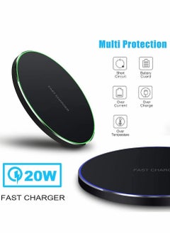 SYOSI 20W Max Fast Wireless Charging Pad Qi Certified for iPhone 13/12/SE/11/X Pro/2 15W Charge Mats Samsung S22/S21/S20/Note 20/10 Galaxy Buds/Buds+ (20W-Black)  - Image 3