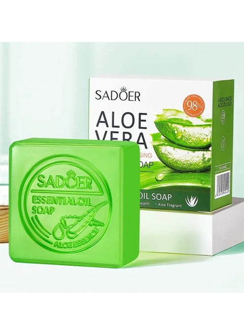 Organic Aloe Vera Soap with Essential Oils - Deep Cleansing, Moisturizing, and Oil-Control for Face and Hands - Natural and Rich Foam for All Skin Types