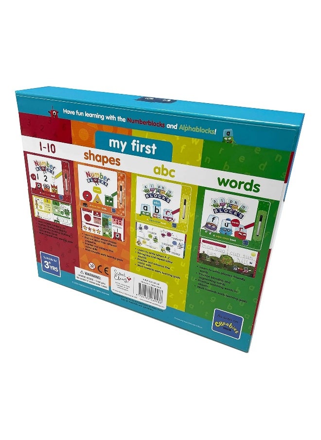 Numberblocks and Alphablocks: My First Numbers and Letters Set (4 wipe-clean books with pens included)