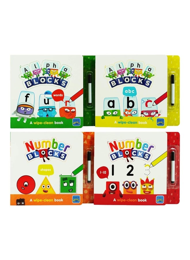 Numberblocks and Alphablocks: My First Numbers and Letters Set (4 wipe-clean books with pens included)