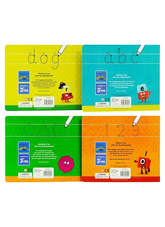 Numberblocks and Alphablocks: My First Numbers and Letters Set (4 wipe-clean books with pens included)