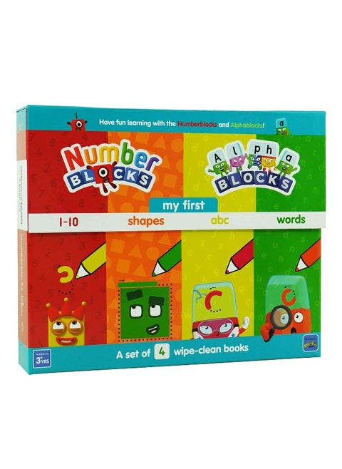 Numberblocks and Alphablocks: My First Numbers and Letters Set (4 wipe-clean books with pens included)