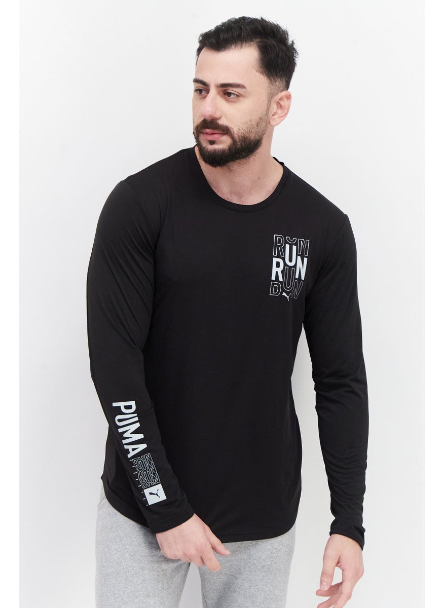 PUMA - تي شيرت رياضي مناسب للجري للرجال، أسود - Image 1