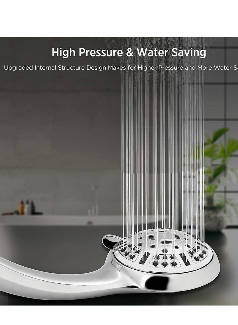Shower Head High Pressure with Handheld, 6 Spray Modes  Settings Detachable Shower Head with Stretchable 59" 304 Stainless Steel Hose and Multi Angle Adjustable Shower Bracket - Image 4