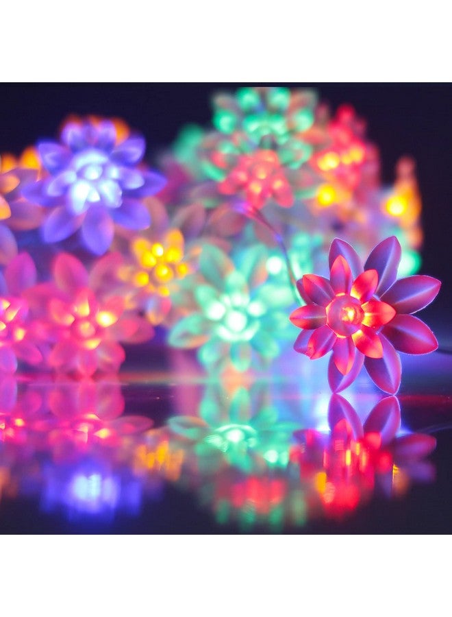 One94Store One94Store Double Silicone Flower String Light 14 LED 3 Meter Lotus Fairy Light for Home Decoration, Indoor Outdoor Decoration Waterproof Flower Light for Diwali, Christmas (Multicolor, Plug-in)  - Image 2