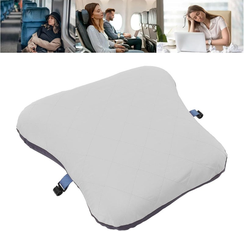 Inflatable Lumbar Pillow, Adjustable Firm Waist Support Pillow Support Lower Back Comfort, Lightweight Foldable Great for Travels and Daily Use (Grey) - Image 4