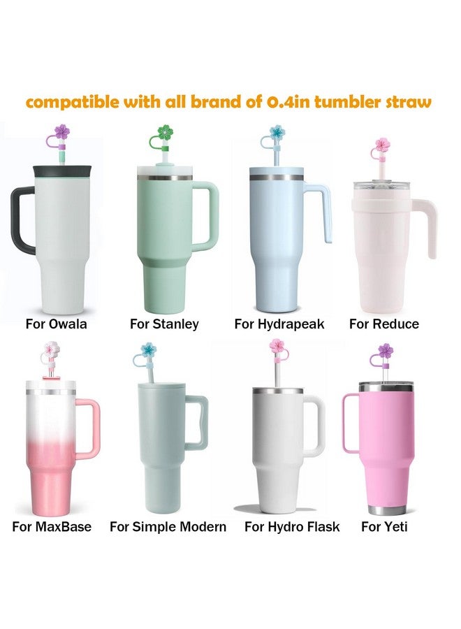 GLAMFIELDS GLAMFIELDS Straw Covers Cap for Stanley Cup 30-40 oz, Toppers for Tumblers With Handle 10mm 0.4in Silicone Accessories, Dust-Proof Protectors, Cherry Blossom 5 Pack - Image 5