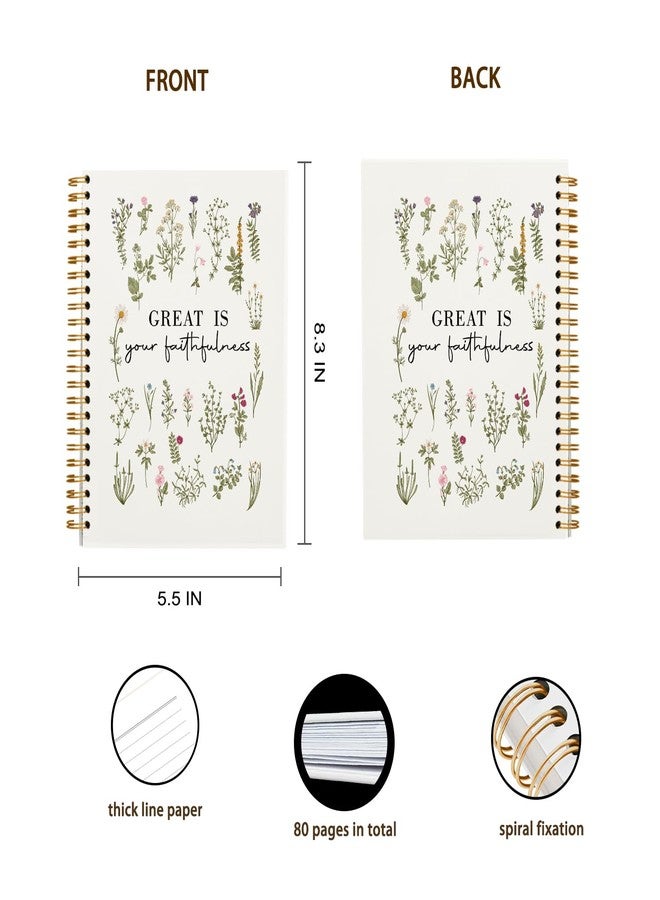 OXW Bible Journal Notebooks for Note Taking, Christian Notebook, Scripture Prayer Journal for Women, Bible Study Notebook, College Ruled Hardcover Spiral Notebook 5.5 x 8.3 - Image 4