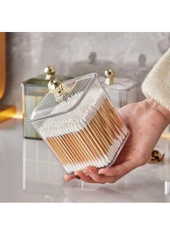 PEGACORN PEGACORN Cotton Pad Holder Cotton Swab Holder Container Qtip Holder Cotton Ball Dispenser with Lid Cosmetics Small Plastic Storage Bathroom Essentials Accessories for Decor Green Pack of 1  - Image 5