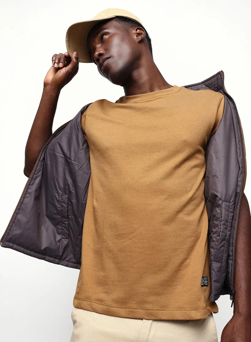 Dennis Lingo Men's Bistre 100% Cotton Relaxed T-Shirt