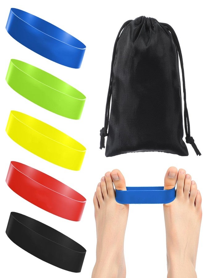Ymapinc 5pcs Yoga Toes Stretcher Bands, Ymapinc Big Toe Spacers for Men & Women, Toe Bands for Strength, Bunion Corrector for Women Big Toes with Carry Bag (Multicolor) - Image 1