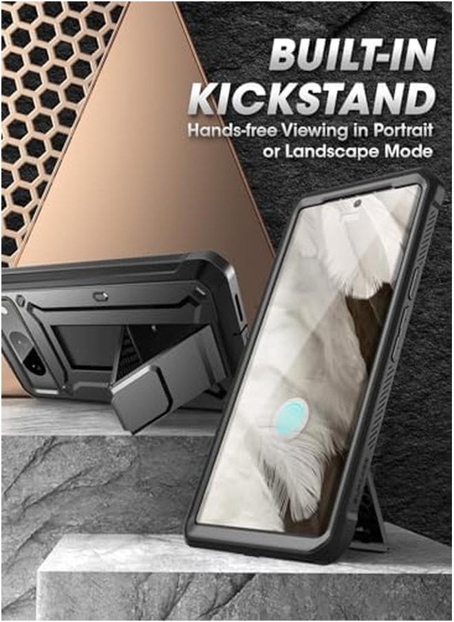 SupCase - For Google Pixel 8A Case With Stand And Belt Clip Unicorn Beetle Pro Built In Screen Protector Military Grade Protection Heavy Duty Rugged Kickstand Phone Case For Pixel 8A Black - Image 1