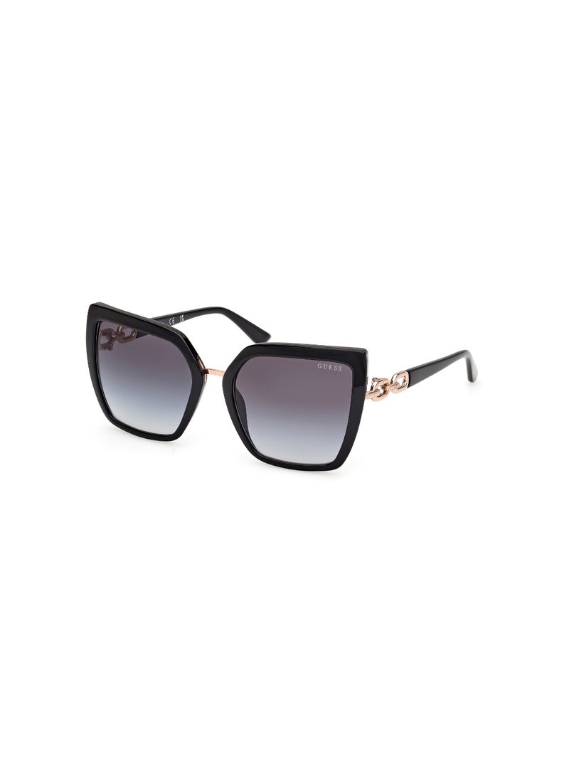 GUESS نظارات شمسية للنساء من غيس، إطار كامل بلاستيكي على شكل فراشة مع حماية من الأشعة فوق البنفسجية - Image 1