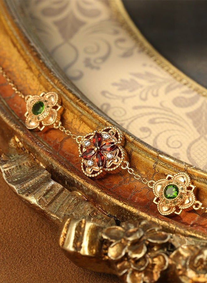 Organizer Women's Link Chain Bracelet, Vintage Motifs Bracelet - Image 4