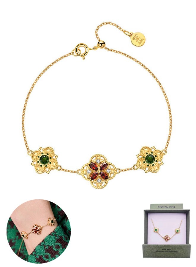 Organizer Women's Link Chain Bracelet, Vintage Motifs Bracelet - Image 1