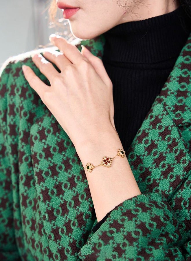 Organizer Women's Link Chain Bracelet, Vintage Motifs Bracelet - Image 3