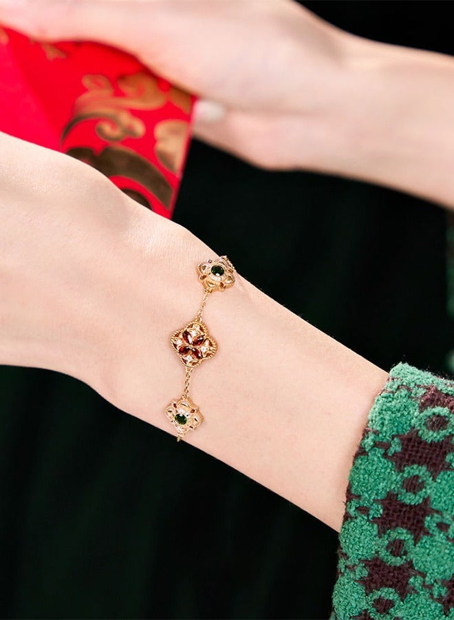 Organizer Women's Link Chain Bracelet, Vintage Motifs Bracelet - Image 5