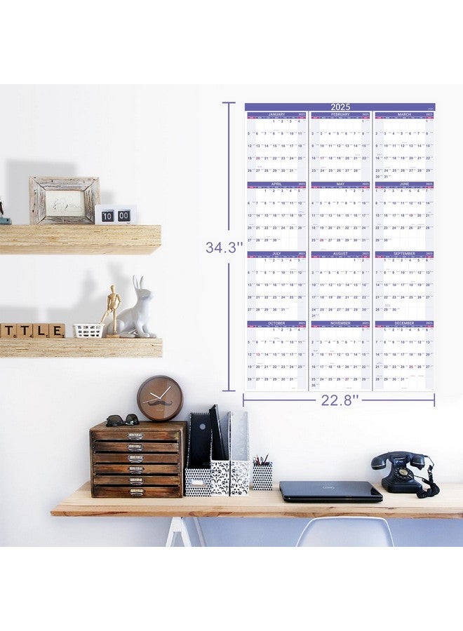 Artfan 2025 Yearly Wall Calendar - Yearly Wall Calendar 2025 From Jan.2025 To Dec.2025, 2025 Wall Calendar With Julian Date, Thick Paper, Vertical, 34.8" X 22.8" (Open) - Purple  - Image 2