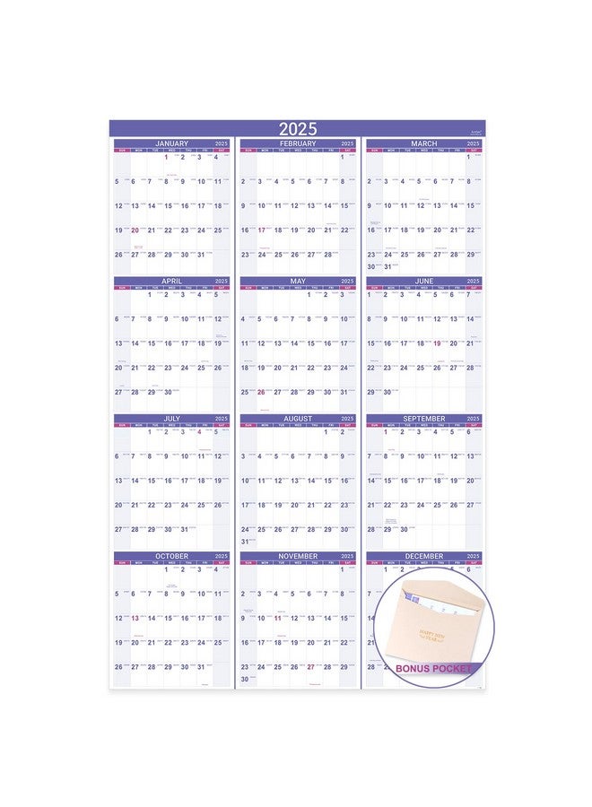 Artfan 2025 Yearly Wall Calendar - Yearly Wall Calendar 2025 From Jan.2025 To Dec.2025, 2025 Wall Calendar With Julian Date, Thick Paper, Vertical, 34.8" X 22.8" (Open) - Purple  - Image 4