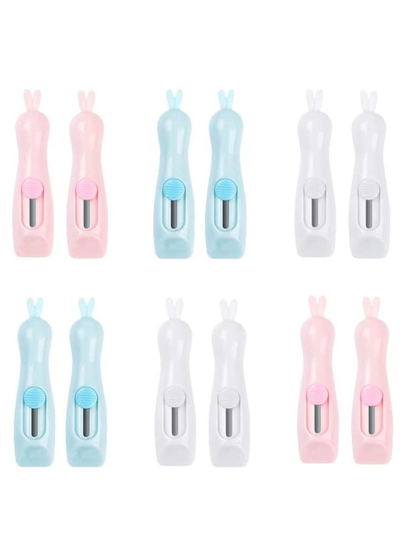 SYOSI - 12 Pieces Mini Retractable Utility Knife Cartoon Rabbit Shape Mini Box Knife - Image 1