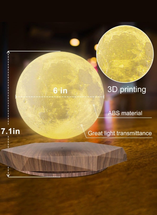 دراكسون مصباح القمر الطائر بطباعة ثلاثية الأبعاد مصابيح هندسية مغناطيسية للديكور، هدية رائعة مبتكرة، تحتوي على 16 لونًا و20 وضعًا، ضوء ليلي لديكور الغرفة لتزيين المنزل في غرفة النوم (القمر العائم) - Image 5