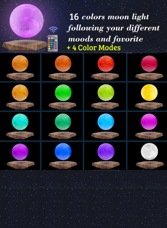 دراكسون مصباح القمر الطائر بطباعة ثلاثية الأبعاد مصابيح هندسية مغناطيسية للديكور، هدية رائعة مبتكرة، تحتوي على 16 لونًا و20 وضعًا، ضوء ليلي لديكور الغرفة لتزيين المنزل في غرفة النوم (القمر العائم) - Image 2