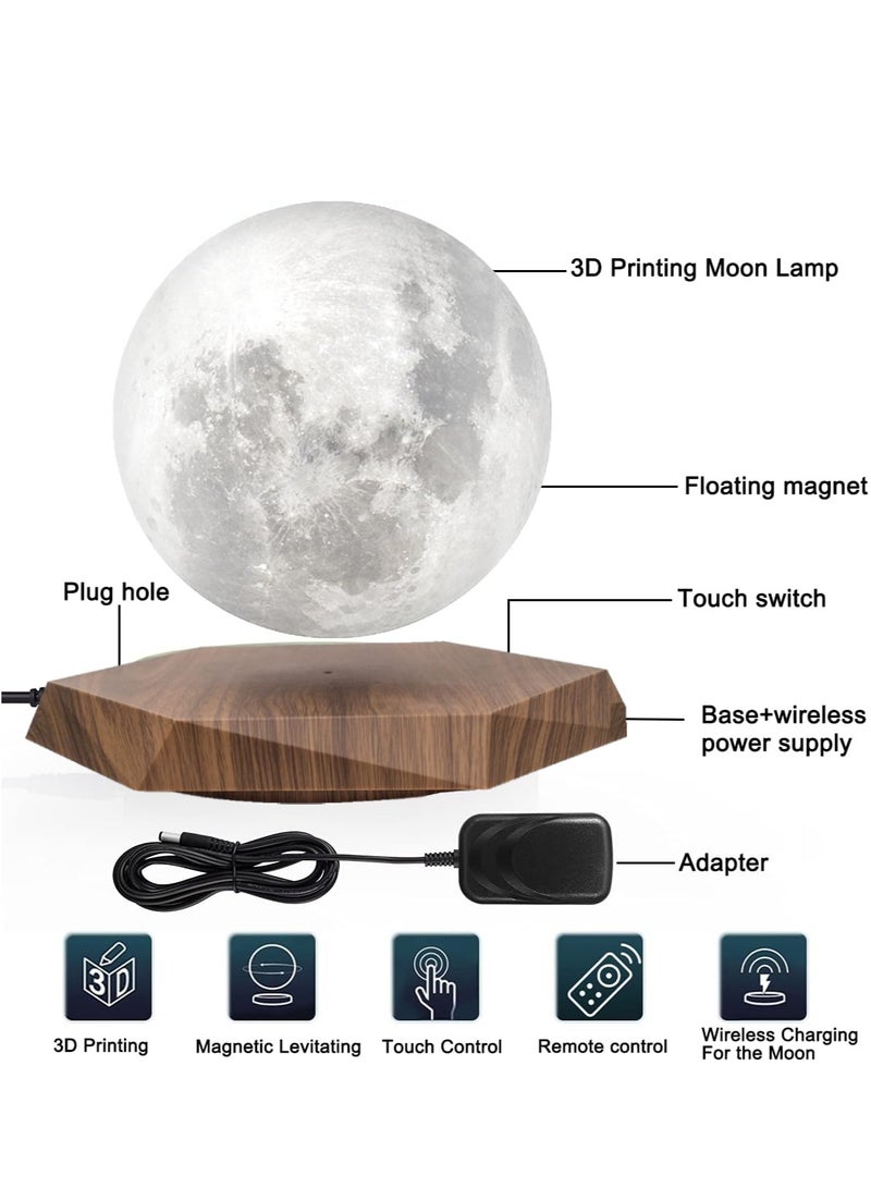 دراكسون مصباح القمر الطائر بطباعة ثلاثية الأبعاد مصابيح هندسية مغناطيسية للديكور، هدية رائعة مبتكرة، تحتوي على 16 لونًا و20 وضعًا، ضوء ليلي لديكور الغرفة لتزيين المنزل في غرفة النوم (القمر العائم) - Image 3