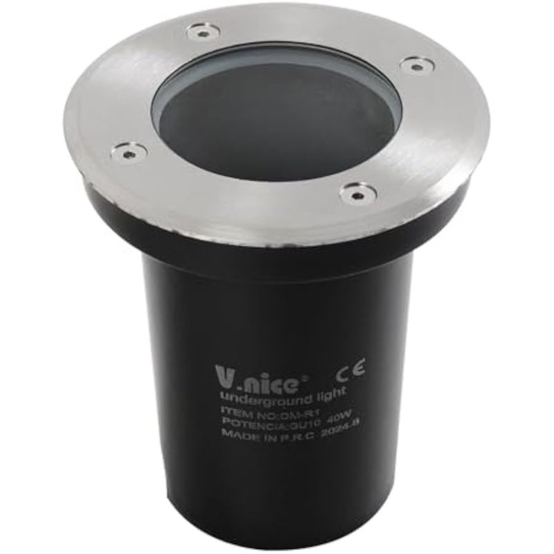 V.nice LED Underground Light IP65 Waterproof, 3000K Outdoor In-Ground Spot Light, Replaceable GU10 Socket, Aluminum Body, 220-240V, for Garden Pathway (Bulbs Not Included) - Image 1