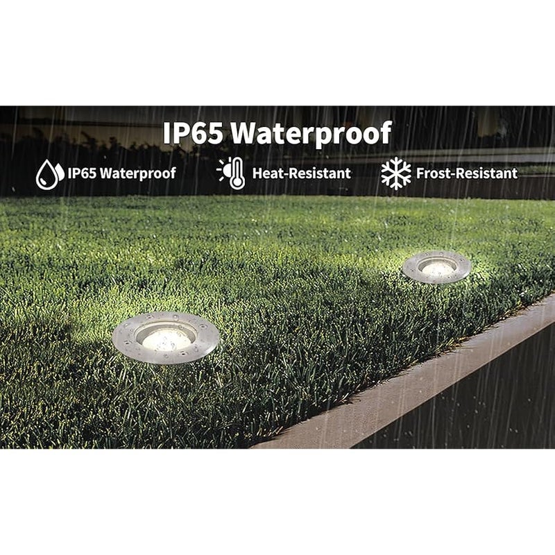 V.nice LED Underground Light IP65 Waterproof, 3000K Outdoor In-Ground Spot Light, Replaceable GU10 Socket, Aluminum Body, 220-240V, for Garden Pathway (Bulbs Not Included) - Image 4
