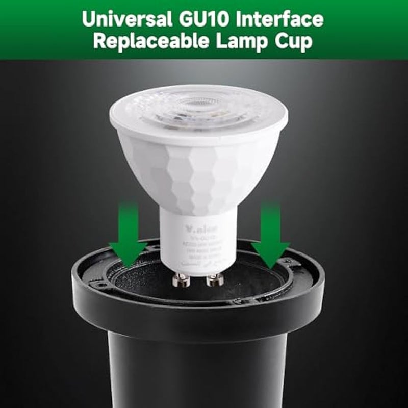 V.nice LED Underground Light IP65 Waterproof, 3000K Outdoor In-Ground Spot Light, Replaceable GU10 Socket, Aluminum Body, 220-240V, for Garden Pathway (Bulbs Not Included) - Image 5
