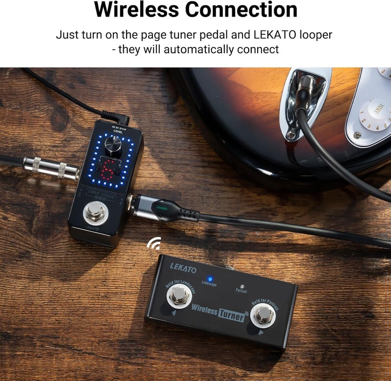 LEKATO Page Turner Pedal Wireless External Page Tuner Pedal for Guitar Looper with Multi Loops and Smartphones Tablets with Andriod System - Image 5