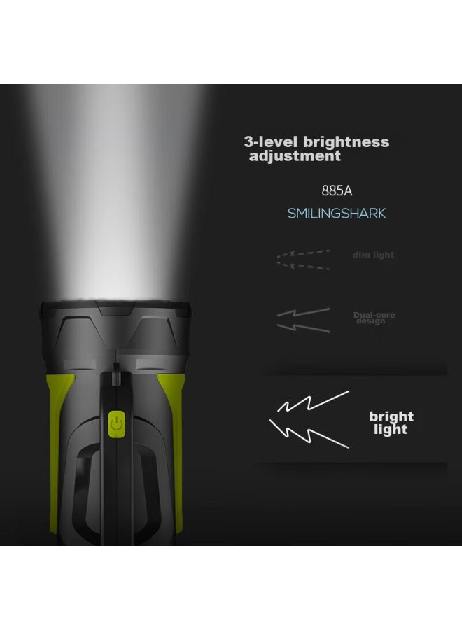 SMILING SHARK Weixiaosha 885 High-intensity Flashlight, Led Searchlight, Multifunctional Handheld Lamp, Ultra-bright Long-range Rechargeable High-power Outdoor And Home Waterproof Light - Image 2
