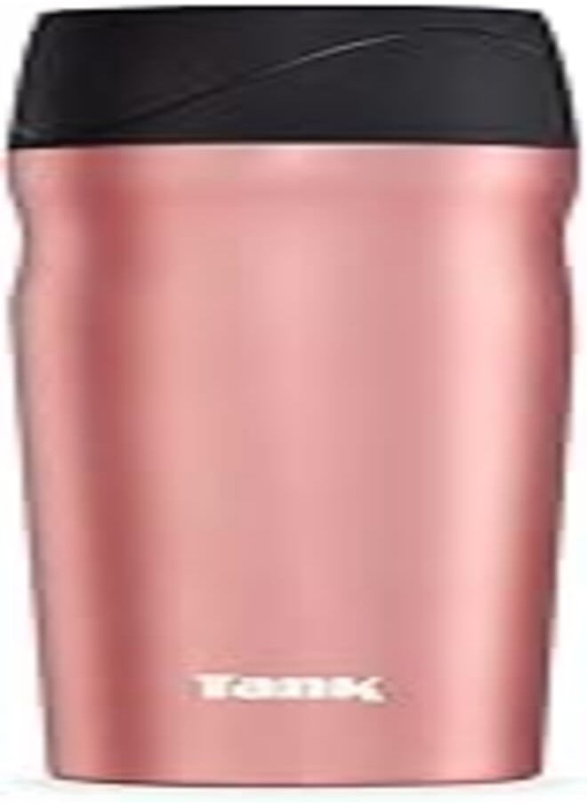 TANK Tank Stainless Steel Tumbler 450mL, 360° Push Button Lid, Up to 6HRs Hot, Rose Gold 