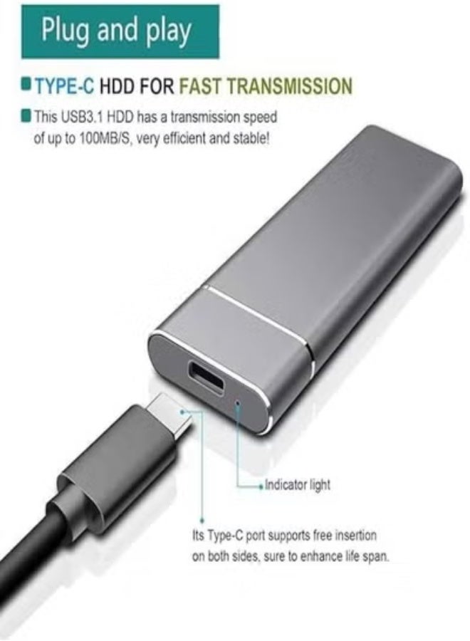 SSD External Solid State Hard Drive Computer Backup USB 3.1 to Type C Support Data Storage Transfer for Windows XP PC Laptop and Mac 8TB - Image 2