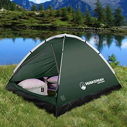 Wakeman 2 Person Camping Tent with Rain Fly and Carrying Bag - Lightweight Outdoor Tent for Backpacking, Hiking, or Beach Use by Wakeman Outdoors (Green) - Image 4